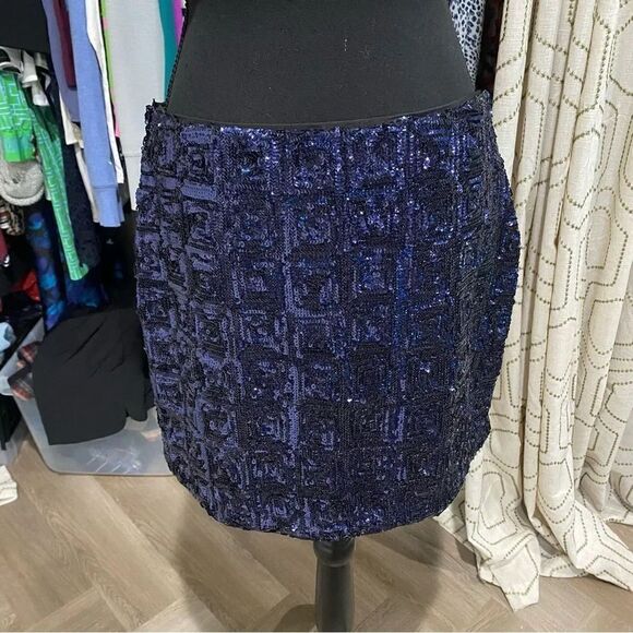 H&M blue sequin mini skirt Size 10 - Picture 4 of 7